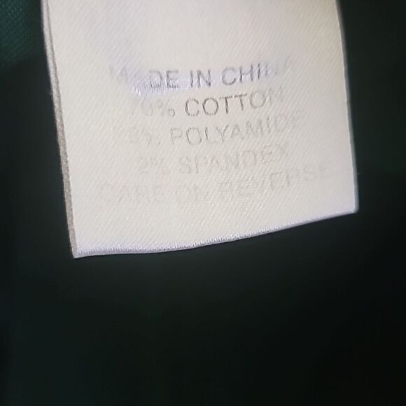 St John Sport Green Velvet Twill Jean Pants Gold Logo Womens Size 2 - Picture 10 of 10